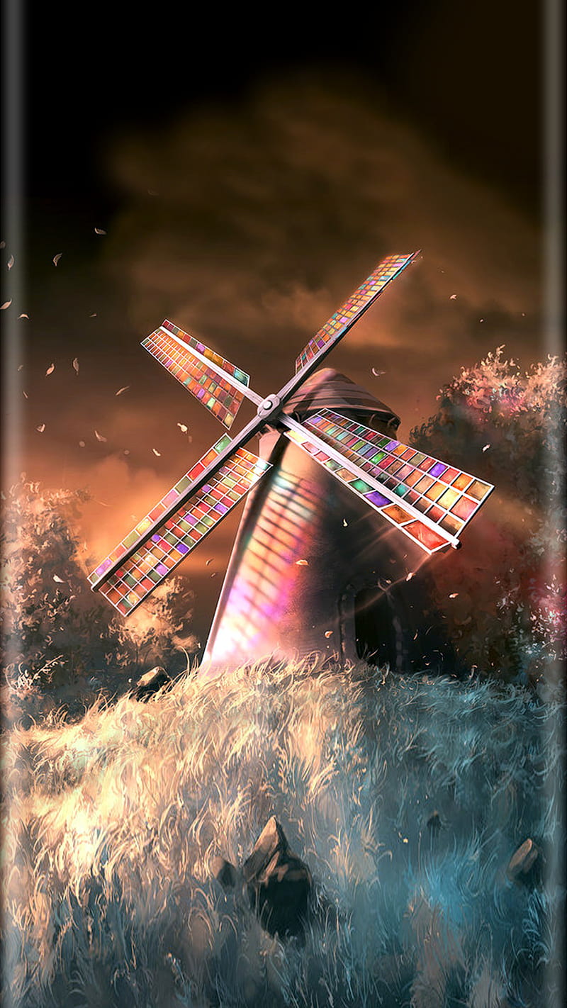 windmill, moulin, vent, HD phone wallpaper