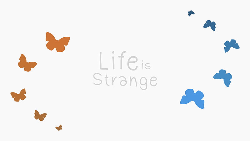 Life is Strange, Vector, Strange, Miniamalist, White, video games, Chloe Price, Butterfly, is, Max Caufiled, Minimalism, Life, Blue, HD wallpaper