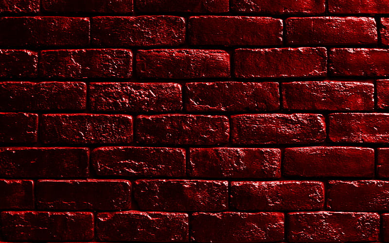 red brickwall red bricks, bricks textures, brick wall, bricks background, red stone background, identical bricks, bricks, red bricks background, HD wallpaper