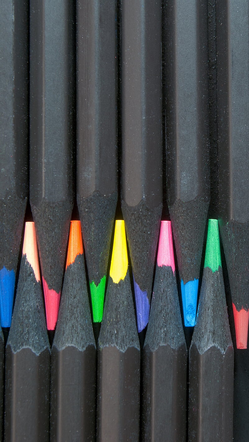 colored pencils, minimalism, sharpened, HD phone wallpaper