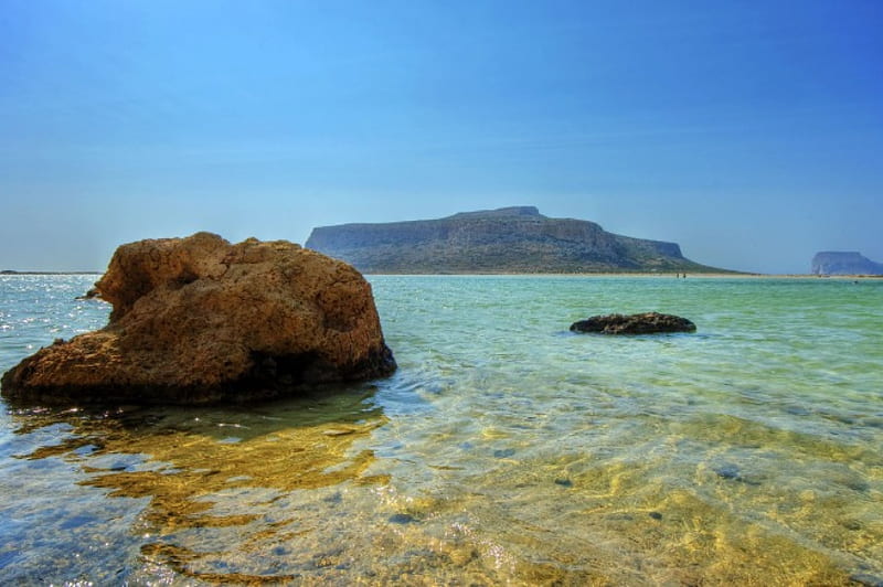 Bay of Balos, Crete, Greece, mountain, nature, cool, lake, HD wallpaper