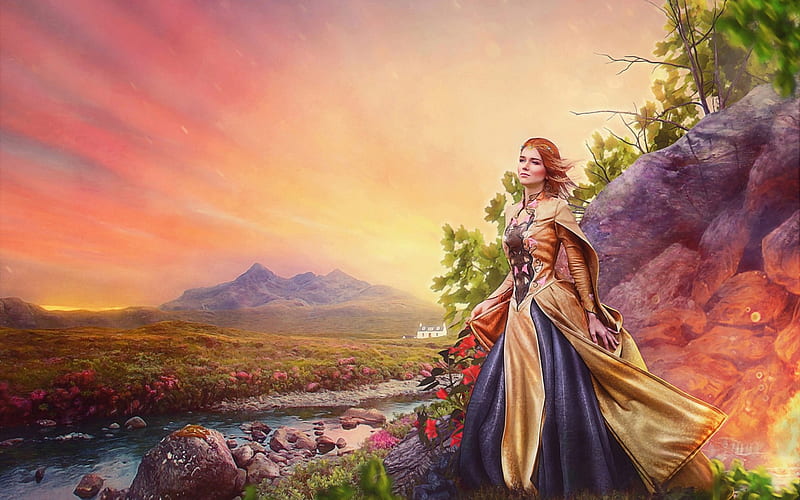 Princess, dress, fantasy, girl, HD wallpaper | Peakpx