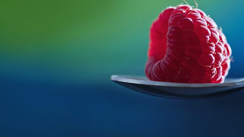 Jerry's Final Request, fruit, red, raspberry, spoon, HD wallpaper