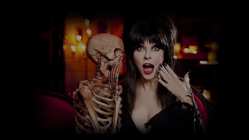 Elvira - Mistress of the Dark, gothic, halloween, scary, horror, skull, HD wallpaper