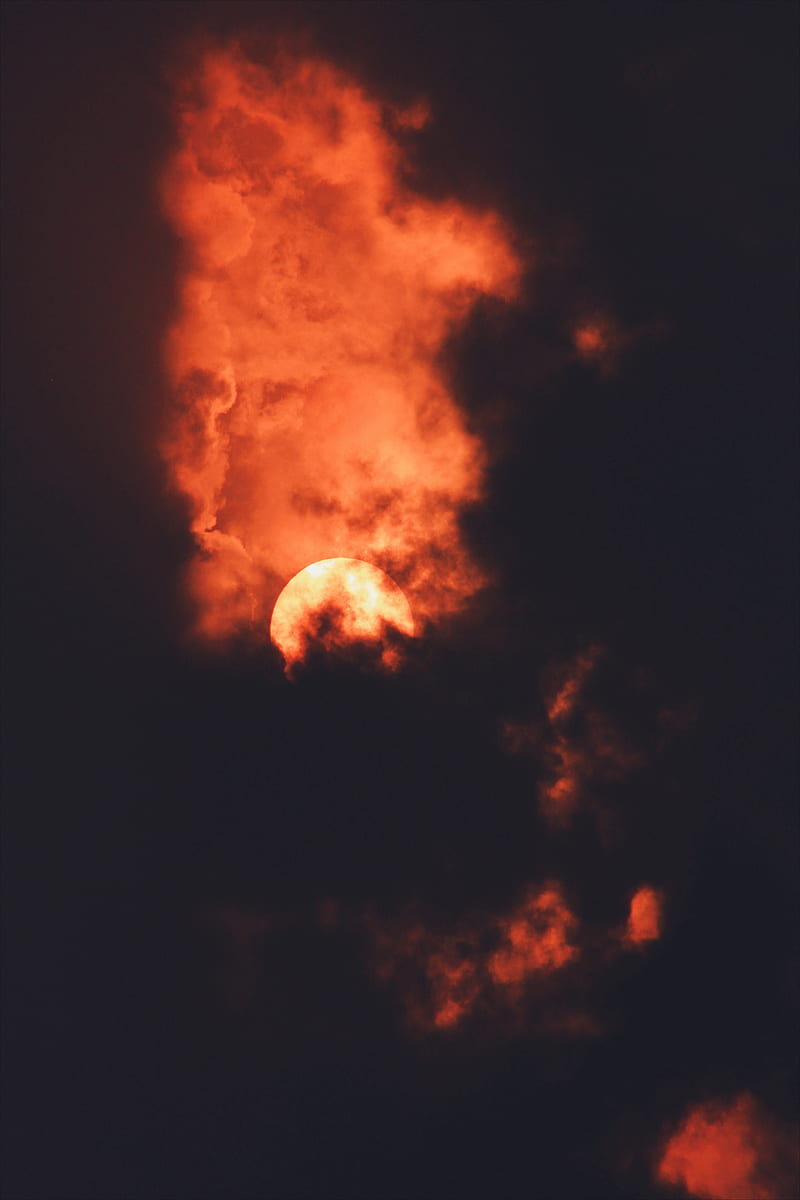 Red full moon covered by clouds, HD phone wallpaper | Peakpx