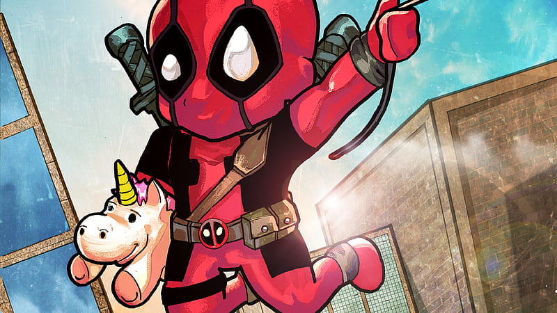 Chibi Deadpool , deadpool, superheroes, artwork, artist, digital-art, behance, HD wallpaper