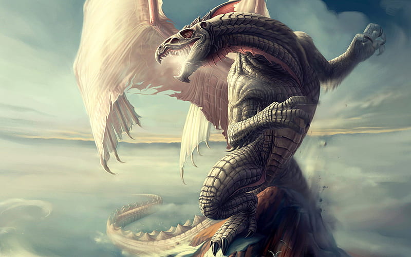 fly dragon-Dragon theme artistic design, HD wallpaper