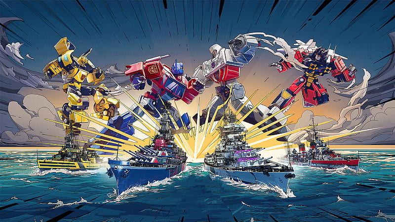 Warships, World of Warships, Bumblebee (Transformers), Optimus Prime, Transformers, Warship, HD wallpaper
