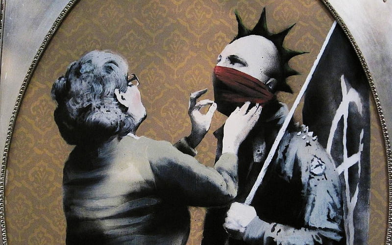 Banksy Anarchy, art, banksy, anarchy, graffiti, punk, HD wallpaper