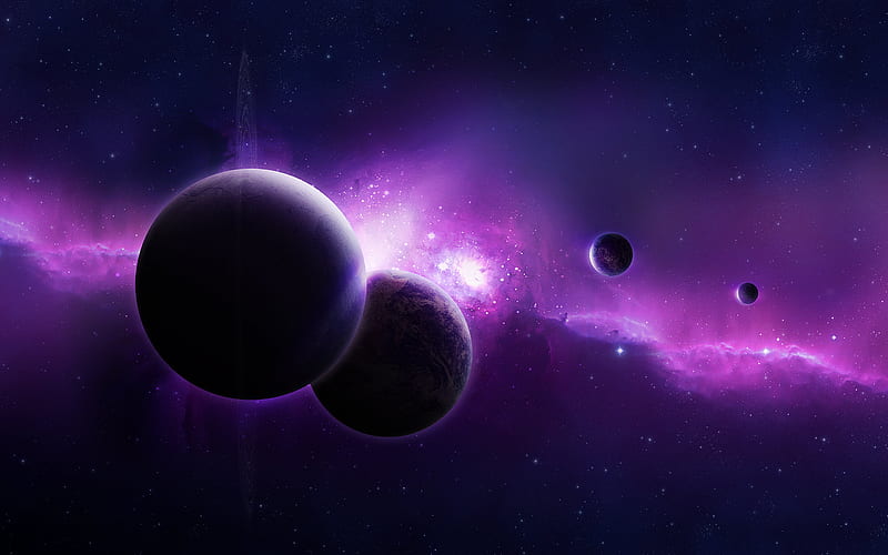 Universe, purple, planet, supernova, HD wallpaper