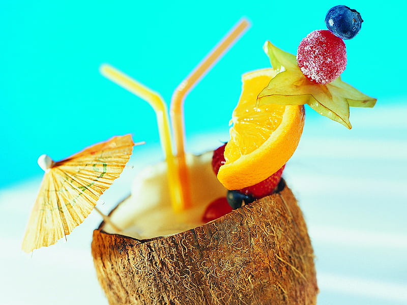 tropical fruit drink - Summer Still Life graphy logo, HD wallpaper