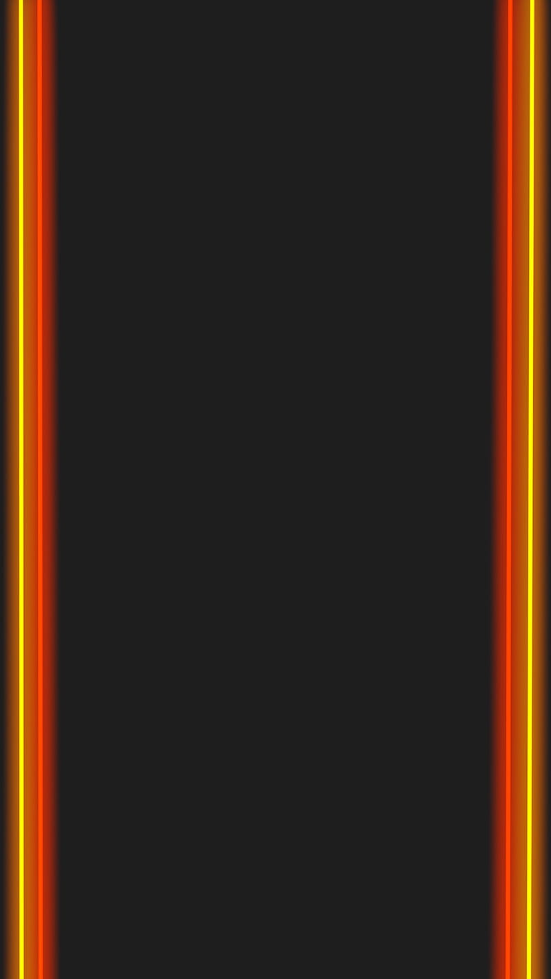 Neon Lines 01, FMYury, abstract, black, color, colorful, colors, edge, edges, gradient, light, lights, minimalistic, orange, red, side, sides, HD phone wallpaper