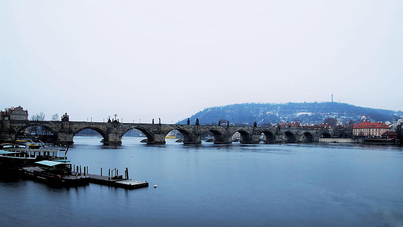 Charles Bridge, Prague, Czech Republic, water, city, bridge, river, sky, HD wallpaper