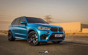 Forged Wheels, tuning, BMW X5M, F85, 2017 cars, SUVs, blue x5m, BMW, HD wallpaper