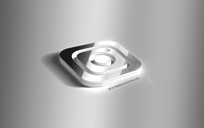 Logo Instagram bạc 3D: Xem ngay hình ảnh về biểu tượng Instagram được tạo ra bằng công nghệ 3D đẹp mắt và thu hút. 