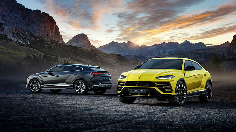 2018 Llamborghini-Urus, Yellow, Suv, Lambo, Gray, 2018, HD wallpaper