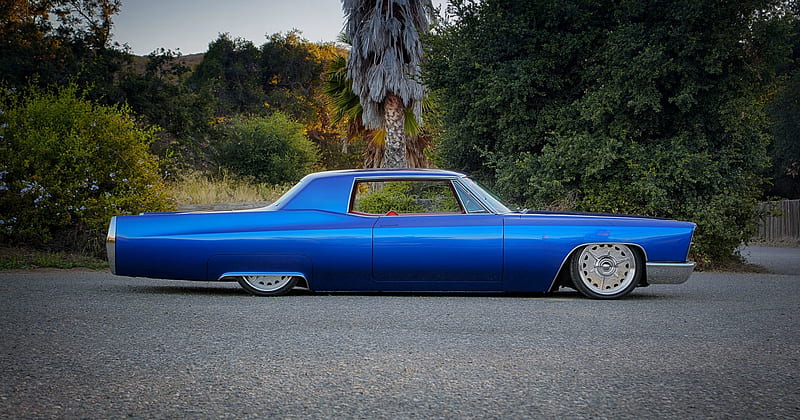 1967 Cadillac Coupe De Ville, GM, Blue, Lowered, Caddy, HD wallpaper