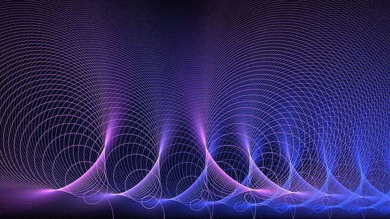 Acoustic Waves Abstract Purple Artistic, abstract, artist, digital-art, purple, HD wallpaper