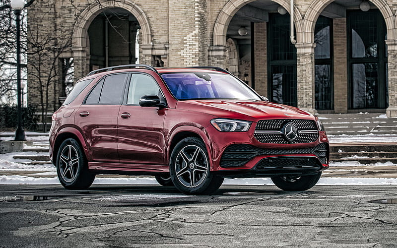 2020, Mercedes Benz GLE, exterior, luxury SUV, new red GLE, german cars, GLE450, Mercedes, HD wallpaper
