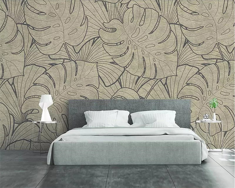 Custom fresh and simple leaves texture TV background walls home decoration  living room bedroom 3D ., HD wallpaper | Peakpx