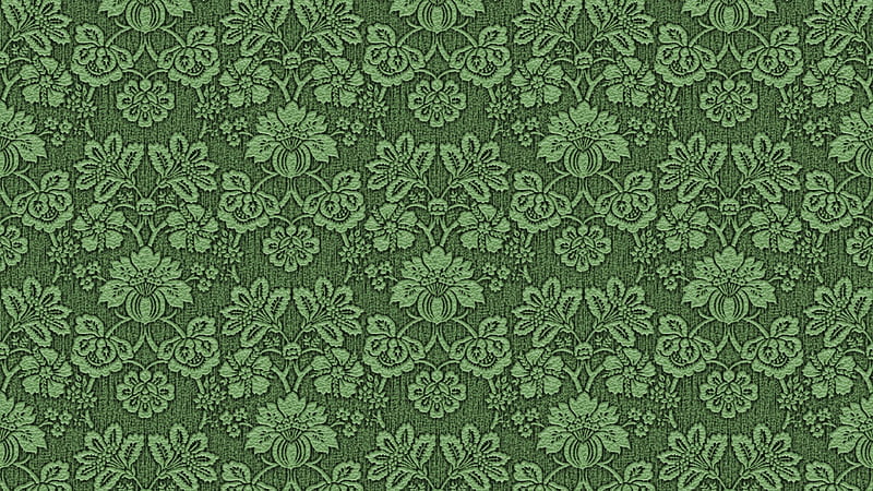 Texture, pattern, green, fabric, flower, paper, HD wallpaper
