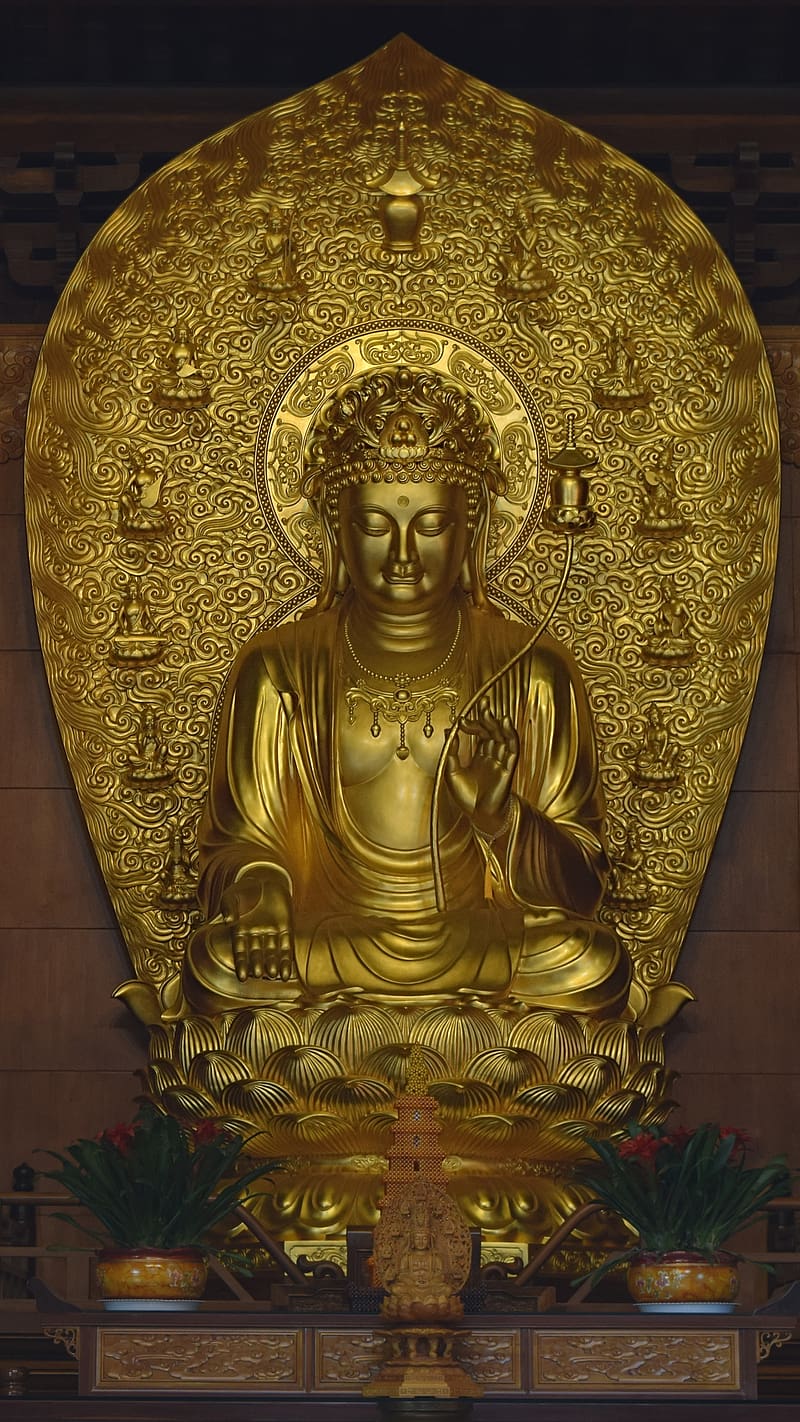 Blessing Buddha, Gloden, China, HD phone wallpaper