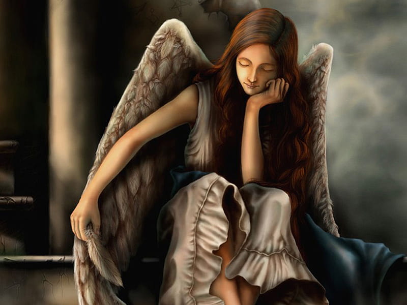 SAD ANGEL, sad, angel, HD wallpaper