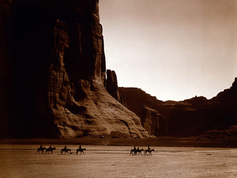 Canyon de Chelly, chelly, canyon, navajo, horses, HD wallpaper
