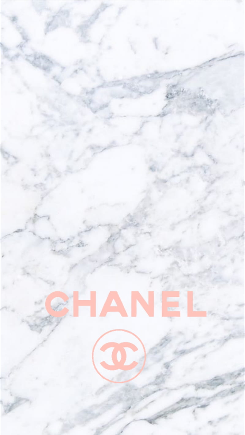 Marble chanel, brand, logo, marble affect, pink, HD phone wallpaper