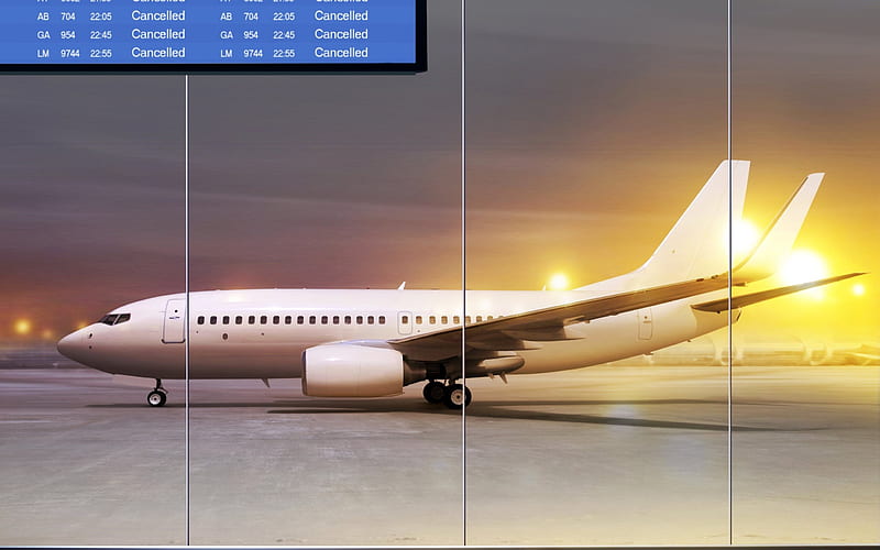 air, airport, passenger plane, aircraft placard, HD wallpaper