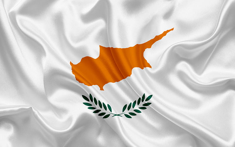 flag of Cyprus, Europe, Cyprus, white silk flag, HD wallpaper