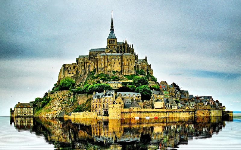 Architecture, France, Mont Saint Michel, Religious, Normandy, HD wallpaper