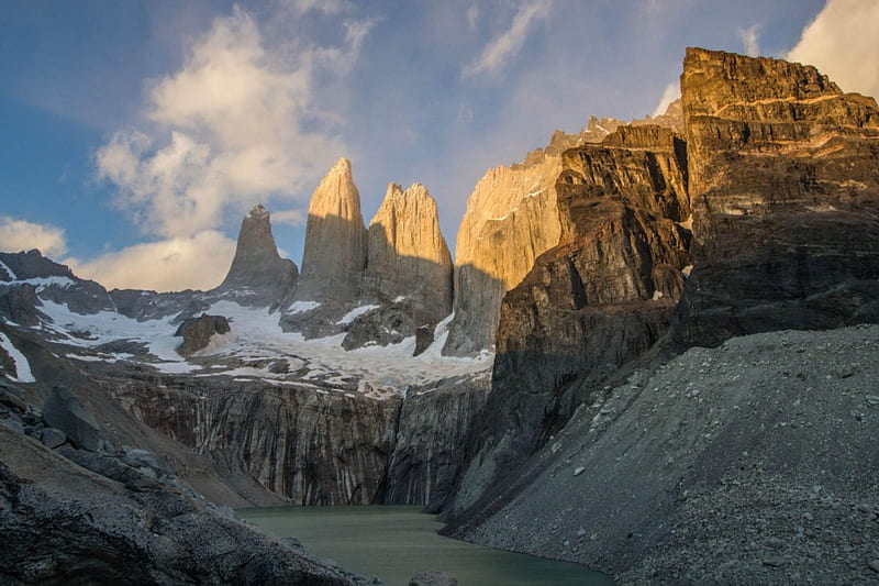 Torres del Paine National Park, Chile, nature, cool, river, mountains, HD wallpaper