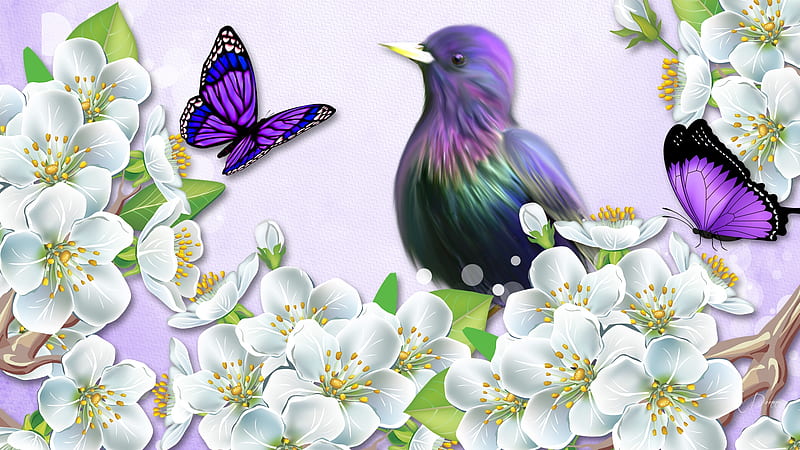 Holden Decor 98083 Colourful Birds Trees Floral Butterfly Wallpaper for  sale online  eBay