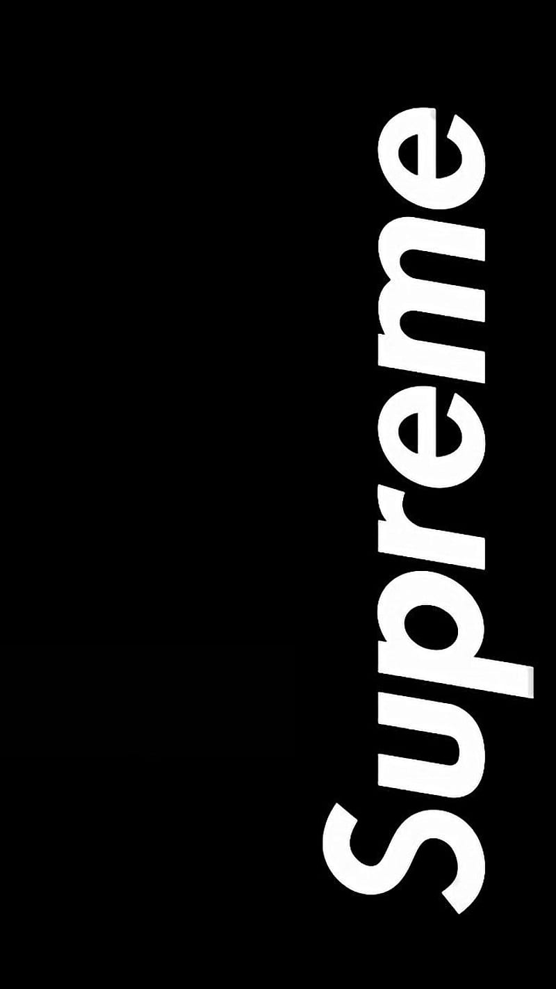 Supreme, black, brand, logo, original, sideways, white, HD phone wallpaper