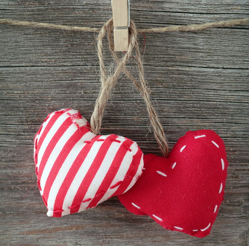 With Love, romantic, love, corazones, handcraft, wood, HD wallpaper