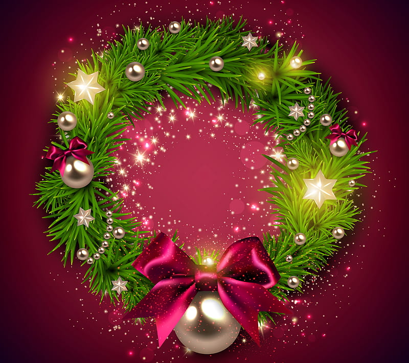 Christmas Wreath, background, decoration, greeting, season, HD wallpaper