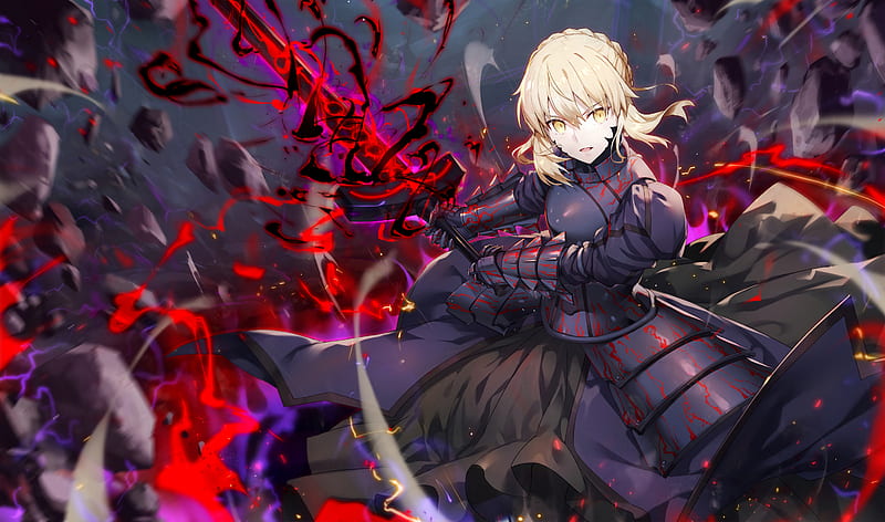 Fate Series, Fate/stay Night Movie: Heaven's Feel, Blonde, Saber Alter, Woman Warrior, Yellow Eyes, HD wallpaper