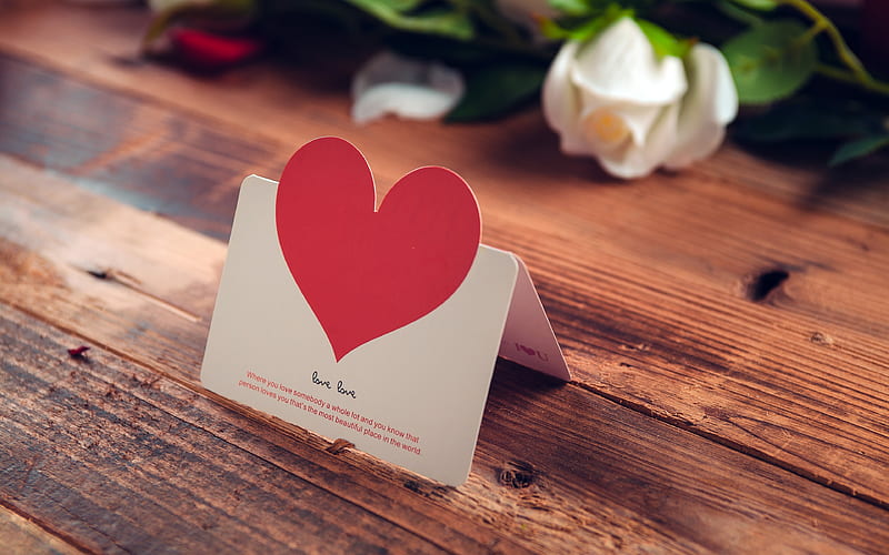 Greeting card Romantic Love Valentines Day Theme, HD wallpaper
