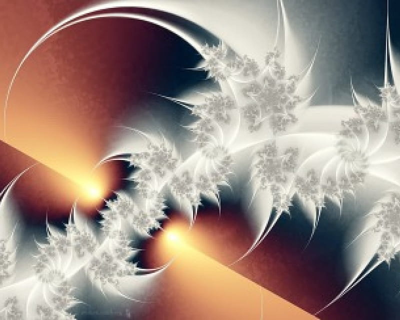 Snow Queen at Sunset, fractals, crystals, ice, fractal, HD wallpaper