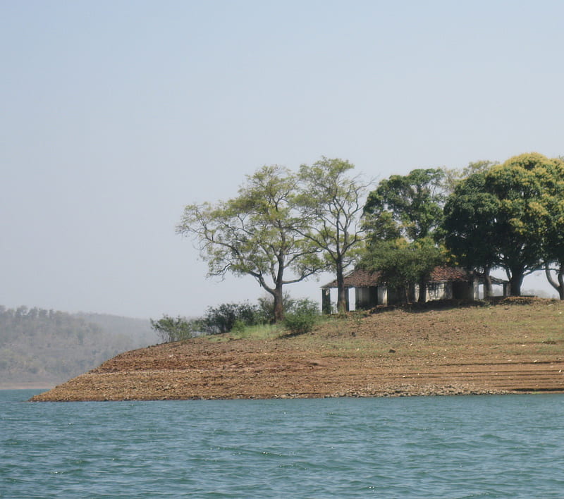 RiVeR IsLaNd, narmada lake, pielie, view, HD wallpaper