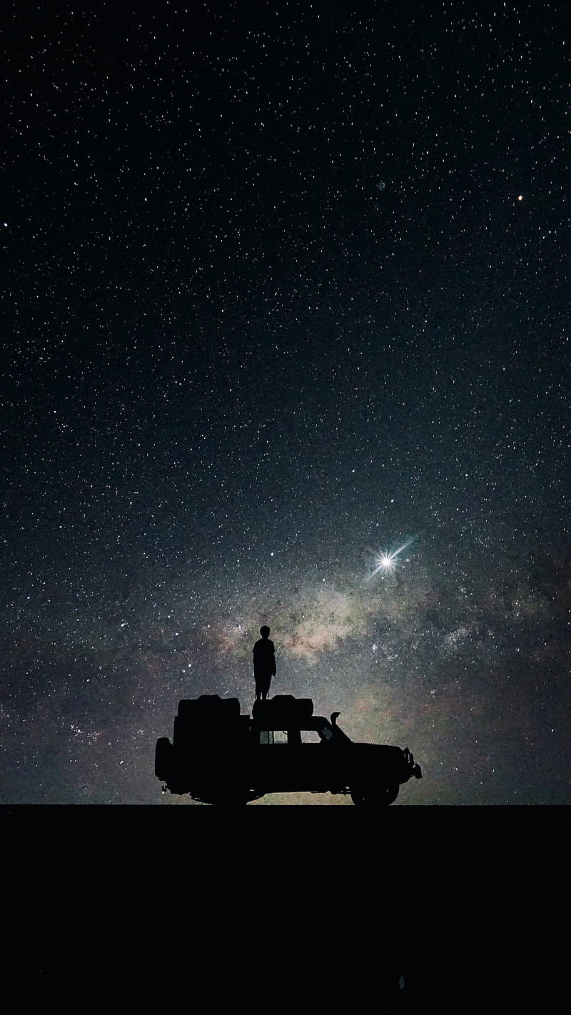 Stars at Night , car, space, sky, star, HD phone wallpaper