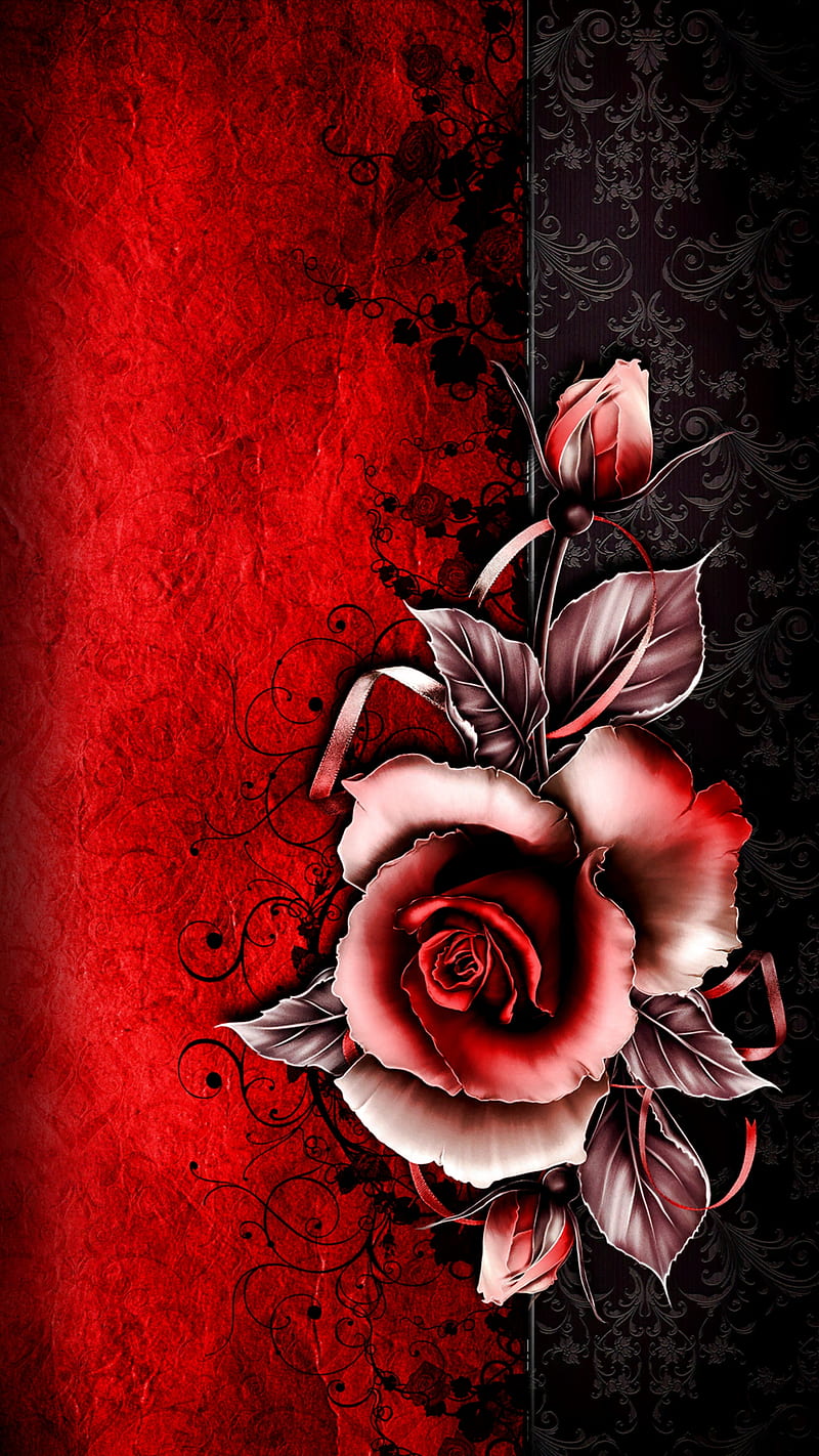 Red flower, designs, floral, purple, rose, roses, single, vintage, HD ...