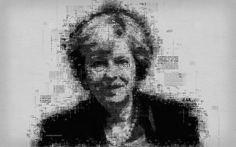 Theresa May portrait, newspaper art, person, creative art portrait, prime minister of the United Kingdom, Great Britain, typography, poster, HD wallpaper