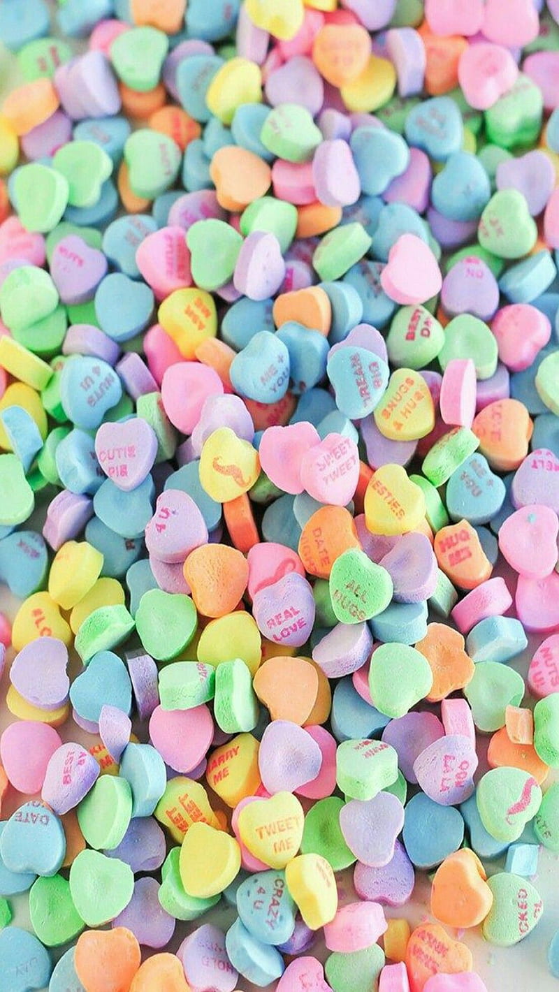 Sweets, candy, colorful, colors, heart, corazones, hearts , love hearts, HD phone wallpaper