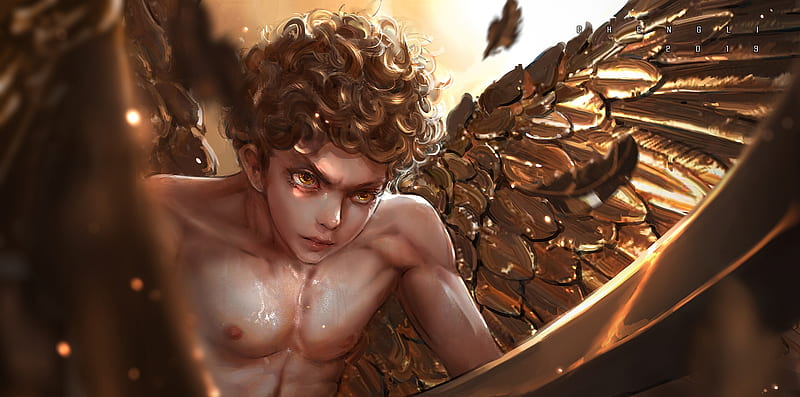 AI Art: golden boy by @demonicdisco