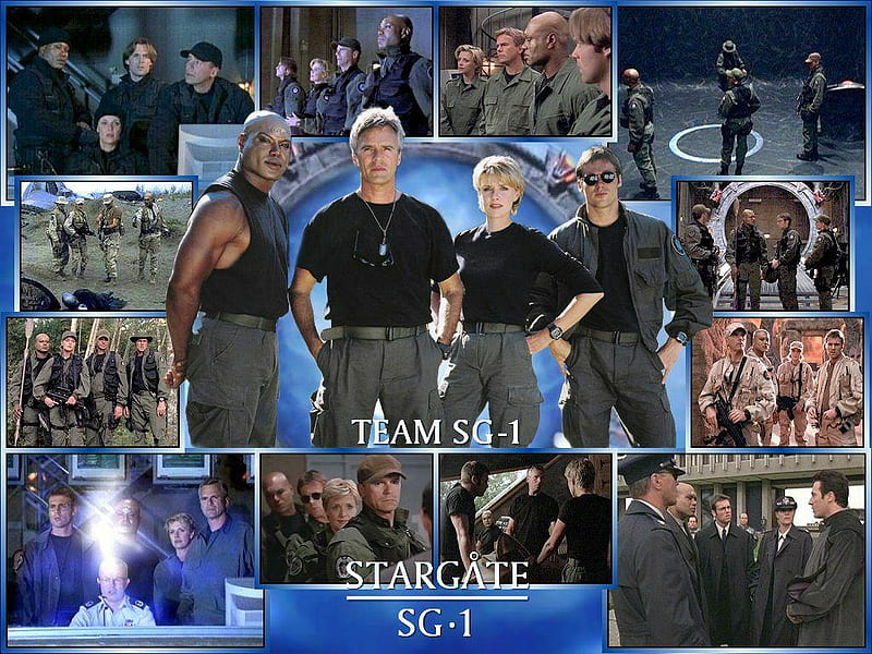 Stargate SG-1, space, travel, sg1, science fiction, collage, adventure, show, scifi, protectors, sg-1, stargate, stargate sg1, HD wallpaper