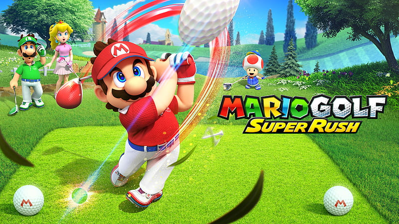 Video Game, Mario Golf: Super Rush, Luigi, Mario, Princess Peach, Toad (Mario), HD wallpaper