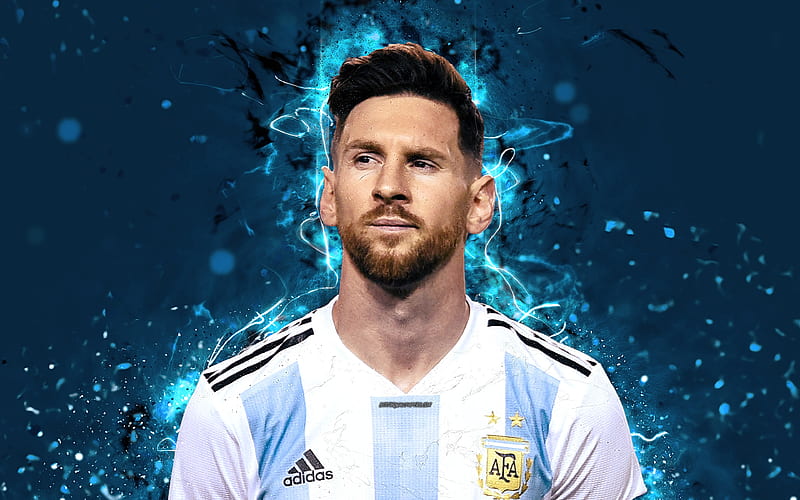 Lionel Messi abstract art, football stars, Argentina national football team, soccer, Messi, footballers, Argentine National Team, Leo Messi, HD wallpaper