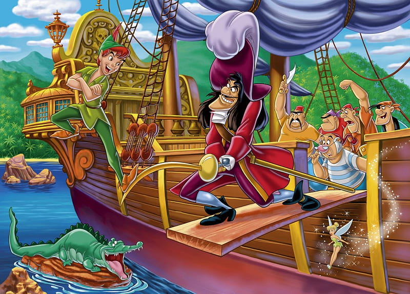 Peter Pan & Captain Hook - The Fight, cartoons, movie, animation, walt  disney, HD wallpaper | Peakpx